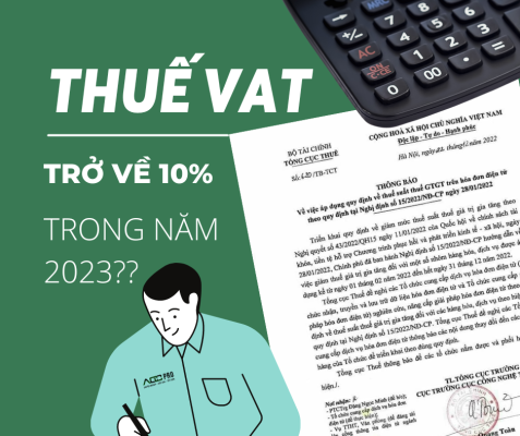 thuế VAT trở về mức 10%