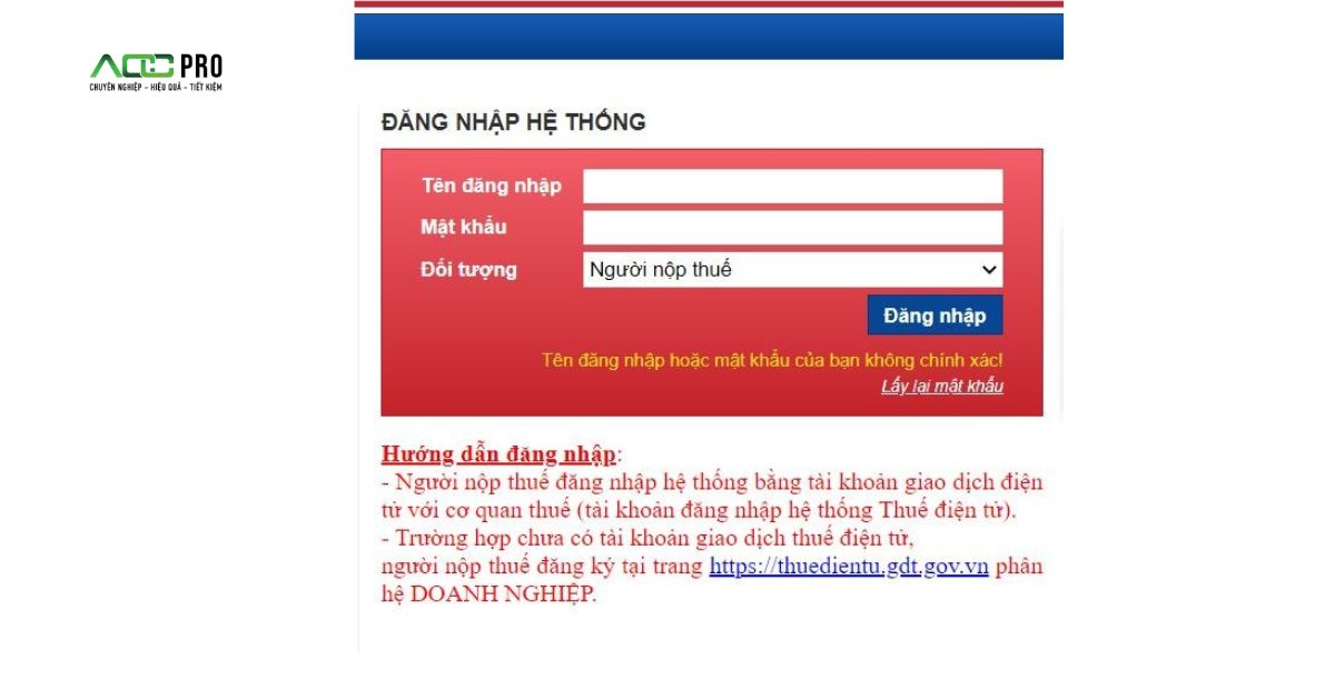 lỗi không nộp được thuế điện tử