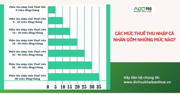 Các mức thuế thu nhập cá nhân gồm những mức nào