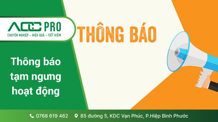 thông báo tạm ngưng hoạt động