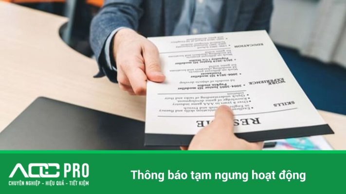 nộp hồ sơ thông báo tạm ngưng hoạt động